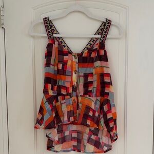 Pilcro Multicolor Patchwork Sleeveless Tank Top M